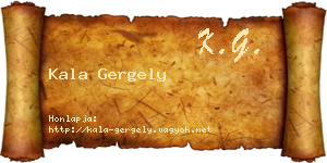 Kala Gergely névjegykártya